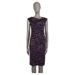 BOTTEGA VENETA purple & lilac wool SLEEVELESS SHEATH Dress 38 XS