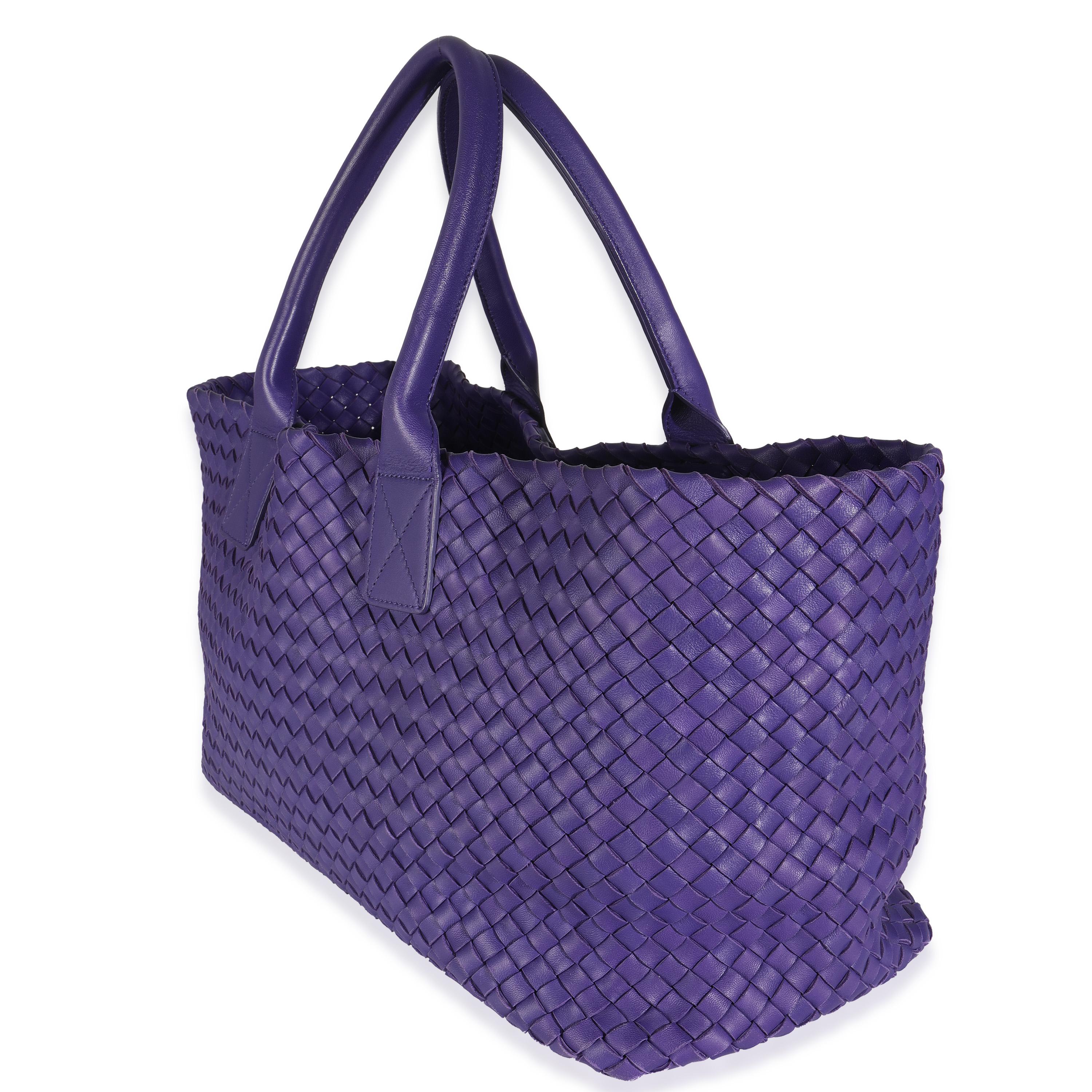 Women's Bottega Veneta Purple Nappa Intrecciato Medium Cabat