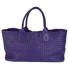 Bottega Veneta Purple Nappa Intrecciato Medium Cabat