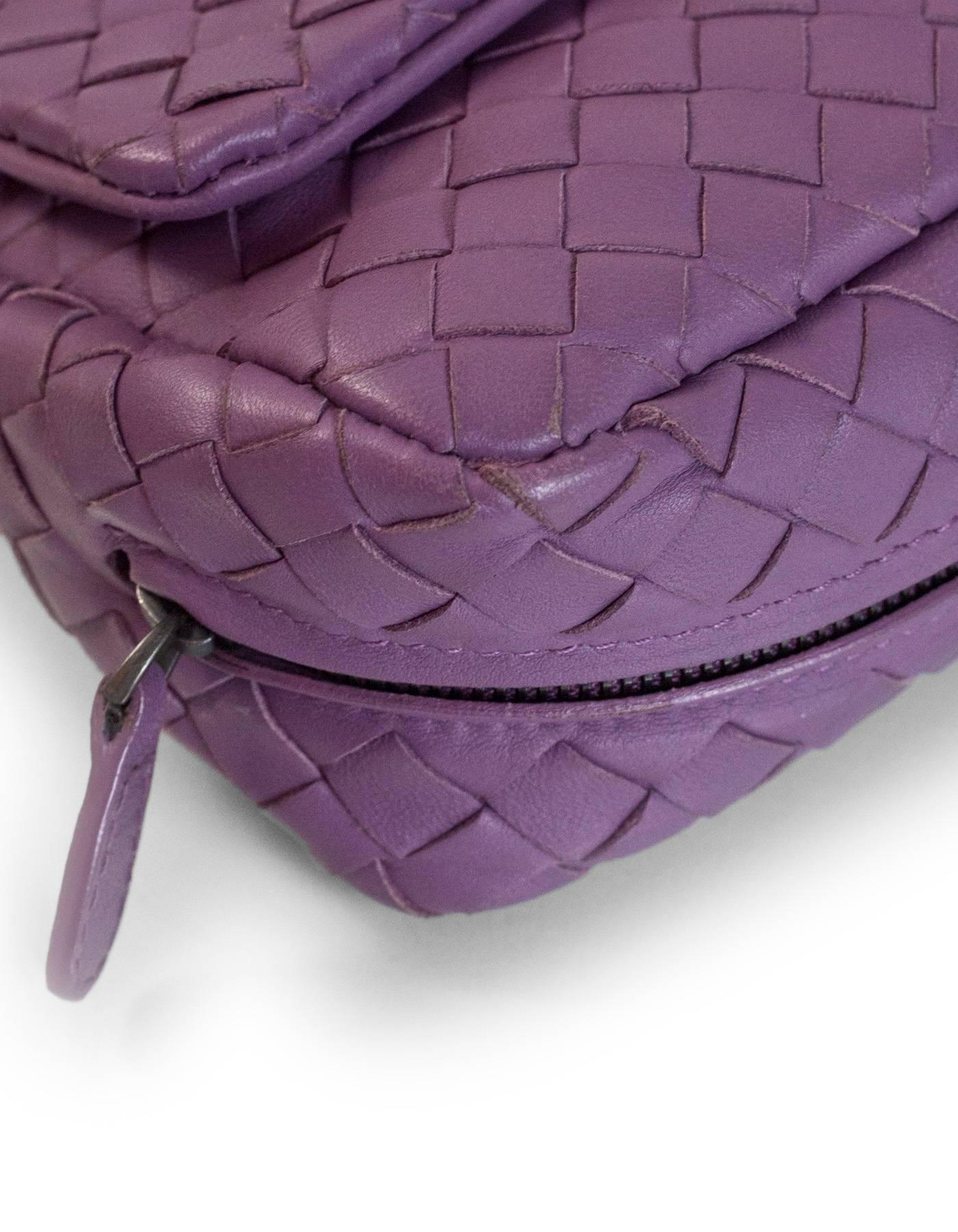 Women's Bottega Veneta Purple Nappa Intrecciato Small Chain Crossbody Bag rt. $1, 380