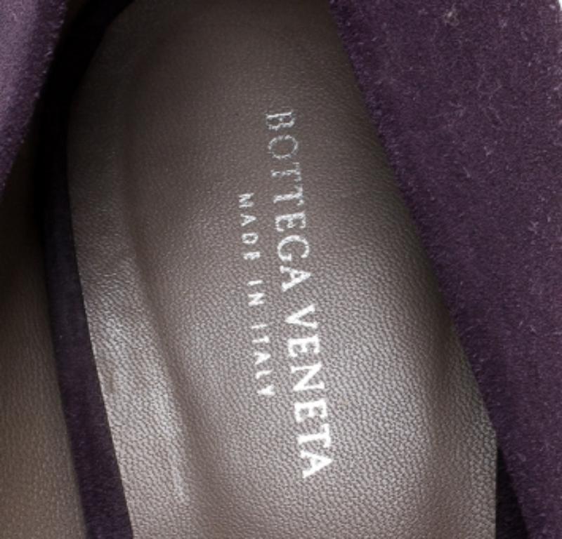 Escarpins à plateforme en daim violet Bottega Veneta, taille 38,5 Pour femmes en vente