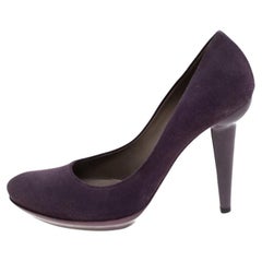Bottega Veneta Purple Suede Platform Pumps Size 38.5
