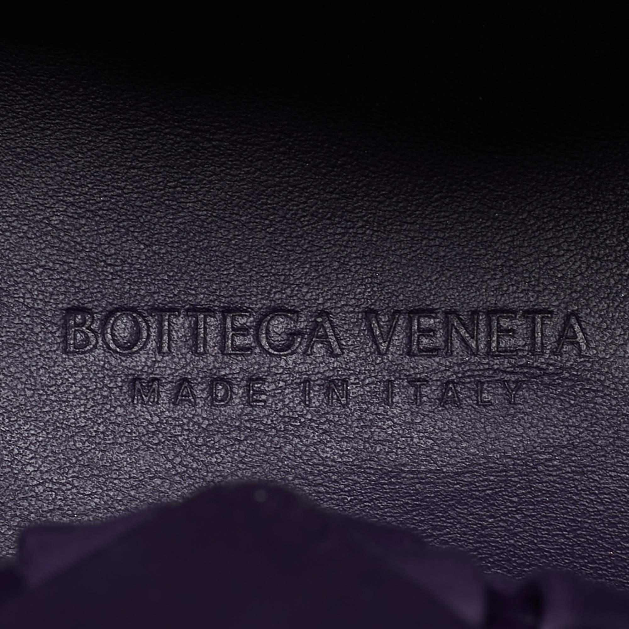 Bottega Veneta Purple Woven Leather Point Shoulder Bag 3