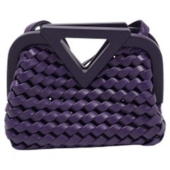 Bottega Veneta Purple Woven Leather Point Shoulder Bag