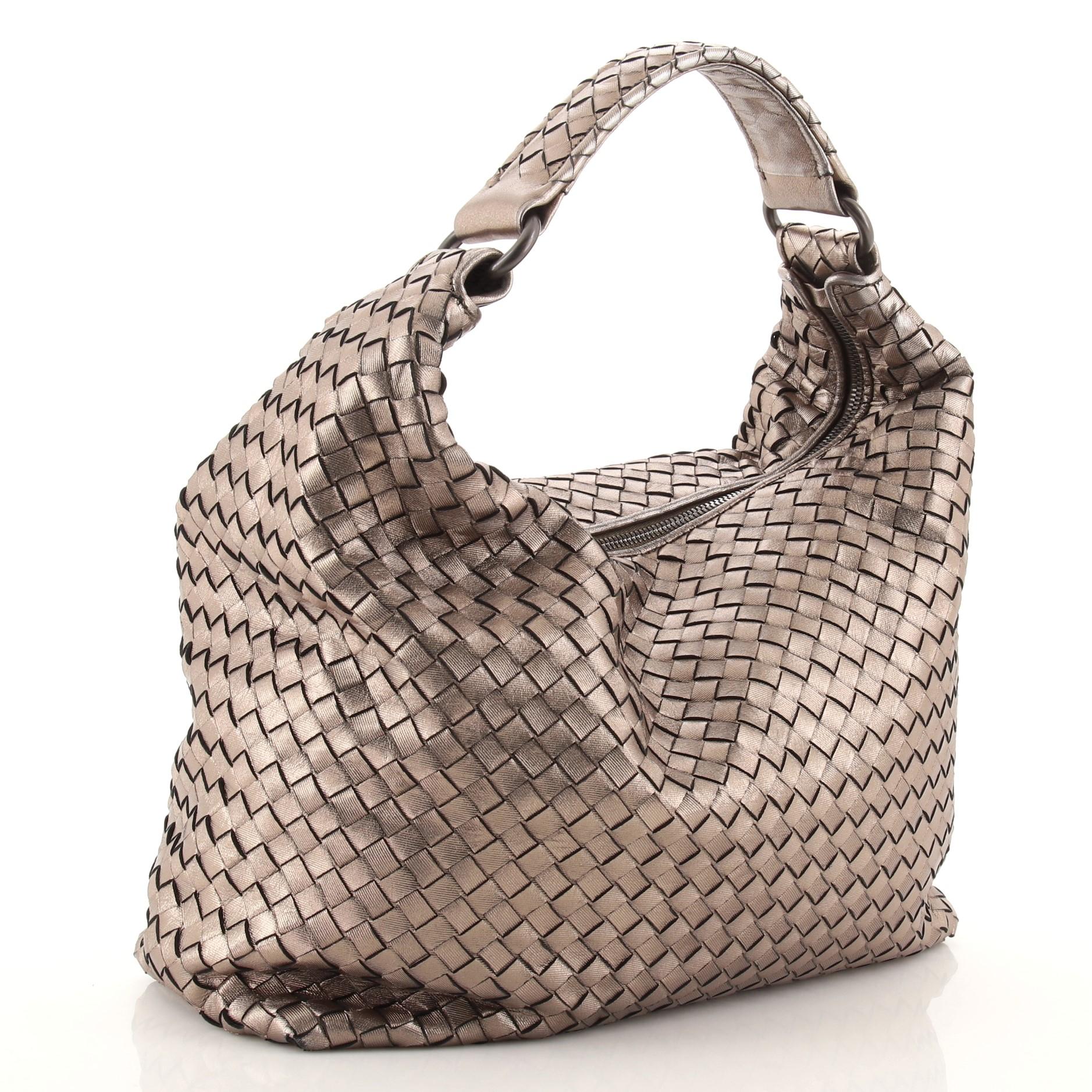 Bottega Veneta Pyramide Hobo Intrecciato Nappa Medium (Braun)