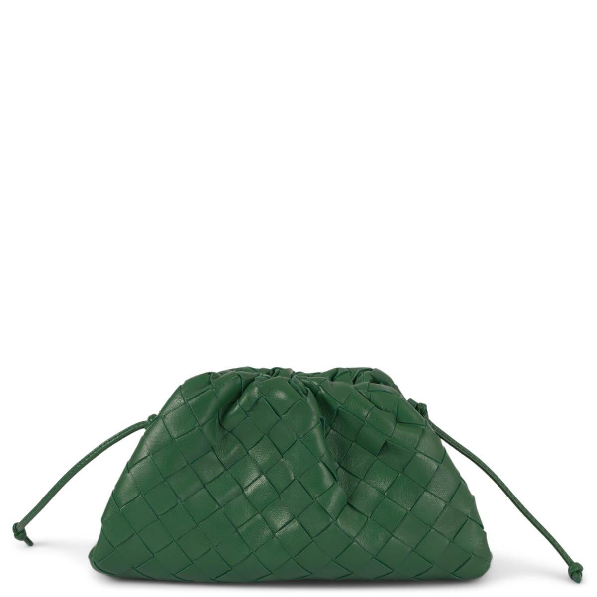 Women's BOTTEGA VENETA Racing green Intrecciato leather MINI POUCH Crossbody Bag