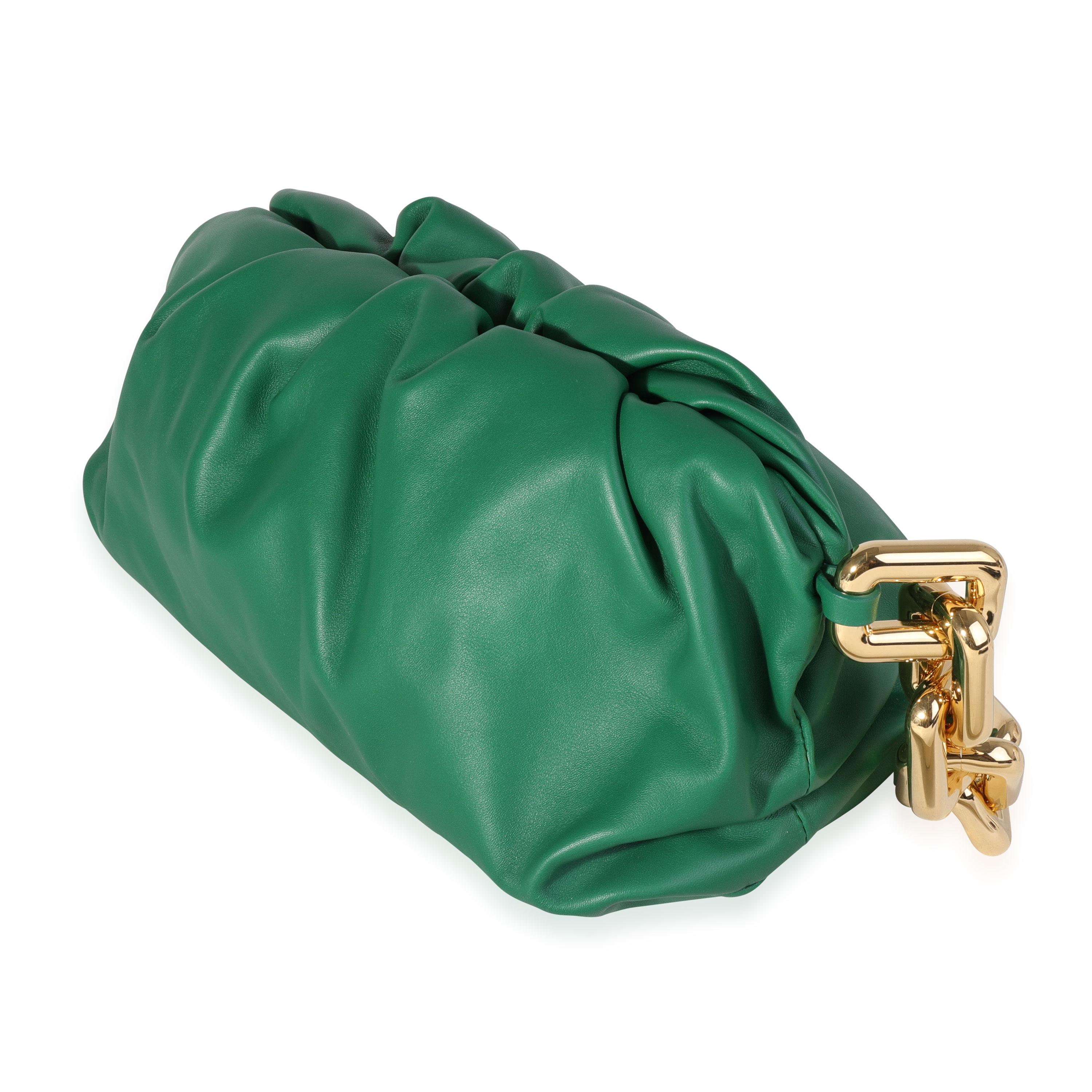 bottega veneta green bag with gold chain