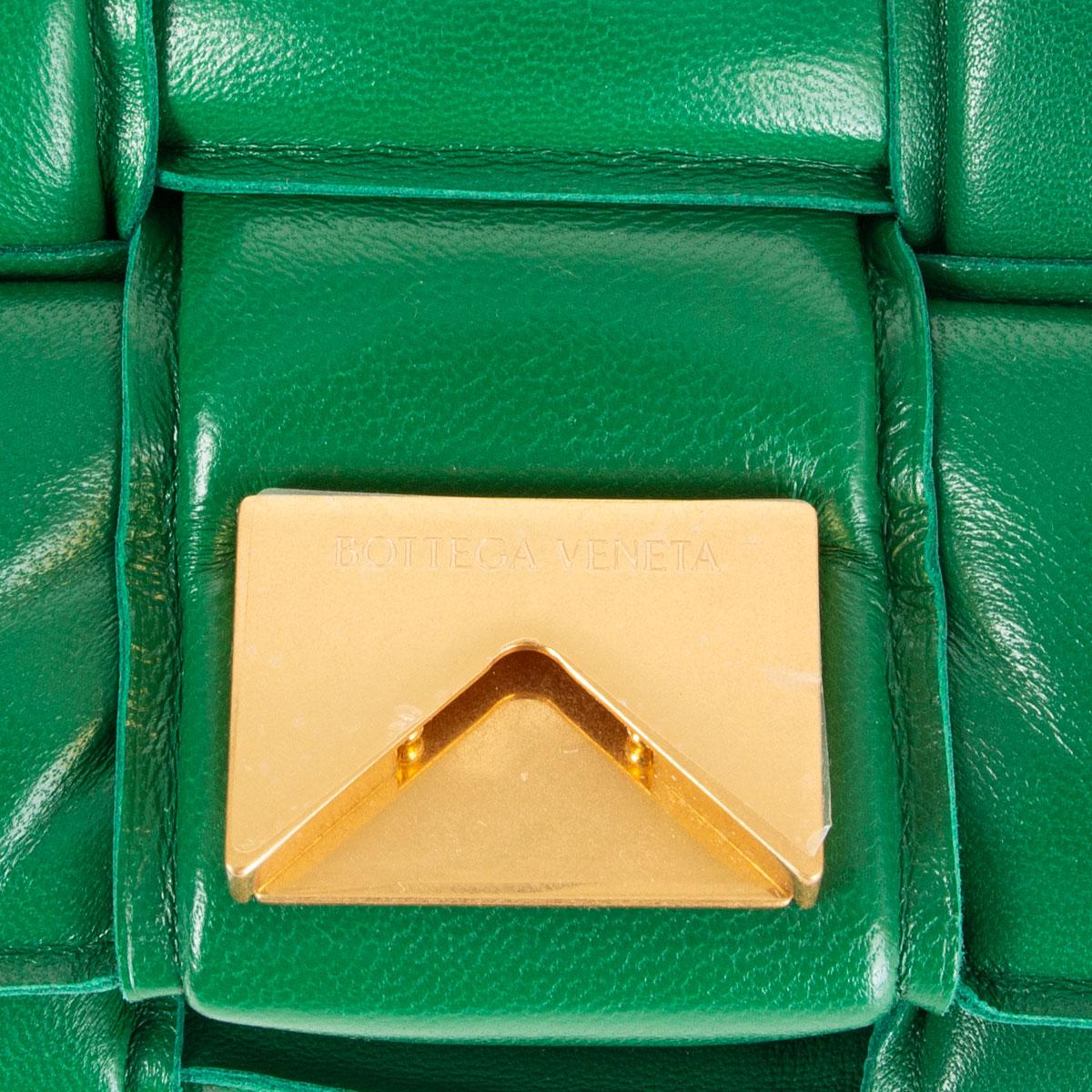 Green BOTTEGA VENETA Racing green leather PADDED CASSETTE Crossbody Shoulder Bag