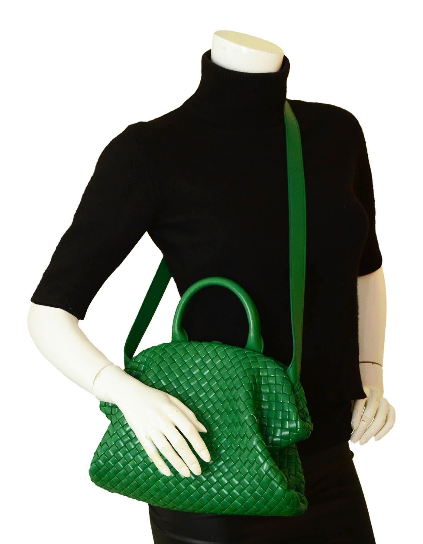 Bottega Veneta Racing Green The Handle Small Intrecciato Leather Bag rt 3 750