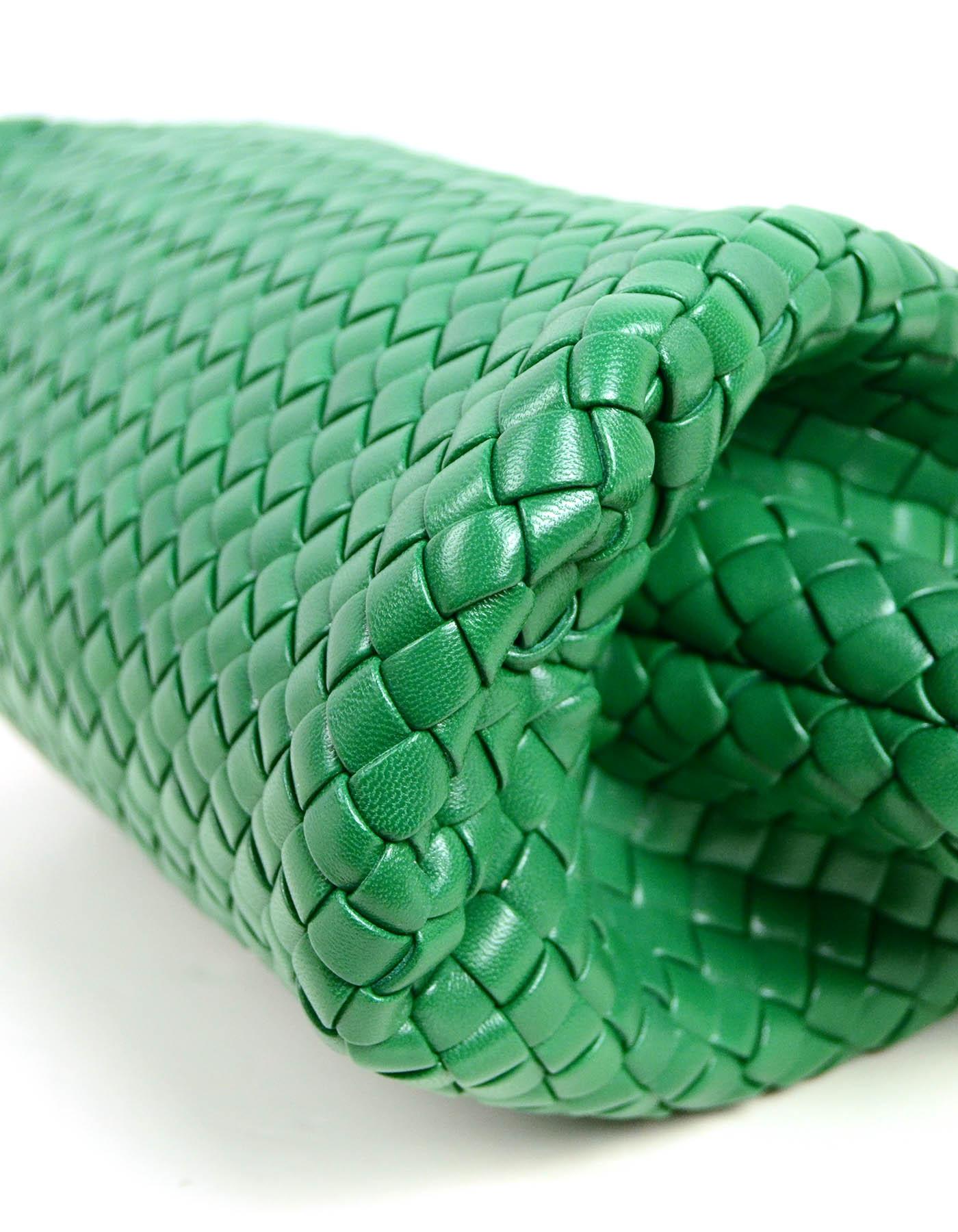 green leather bag