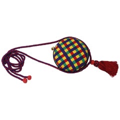 Bottega Veneta Rainbow Gingham Circle Tassel Bag
