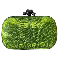 Bottega Veneta Rare Lizard Pochette Knot Clutch 