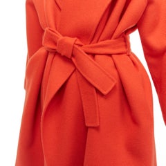 BOTTEGA VENETA roter 100% doppelseitiger Kaschmirmantel mit Schalkragen und Gürtel IT38 XS