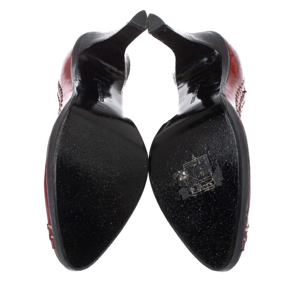 Bottega Veneta Red/Brown Patent Leather Pumps Size 35.5 1