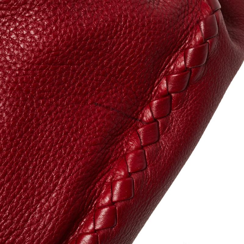 Bottega Veneta Red Cervo Leather Large Baseball Hobo 5