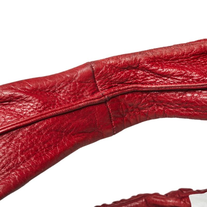 Bottega Veneta Red Cervo Leather Large Baseball Hobo 6