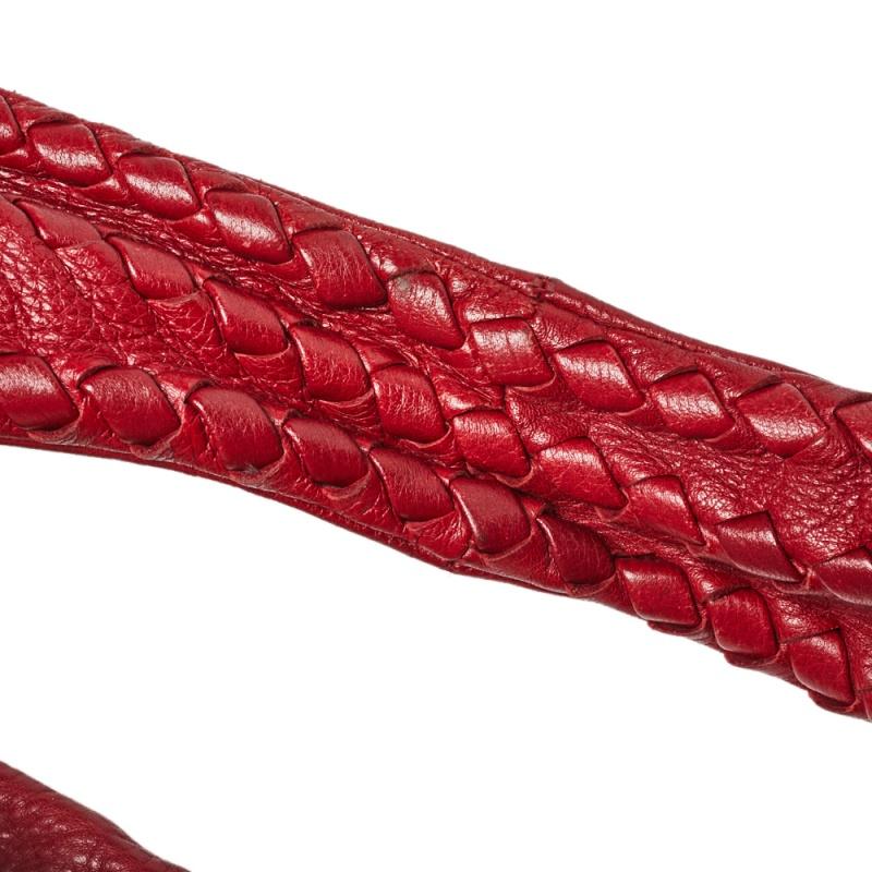 Bottega Veneta Red Cervo Leather Large Baseball Hobo 8