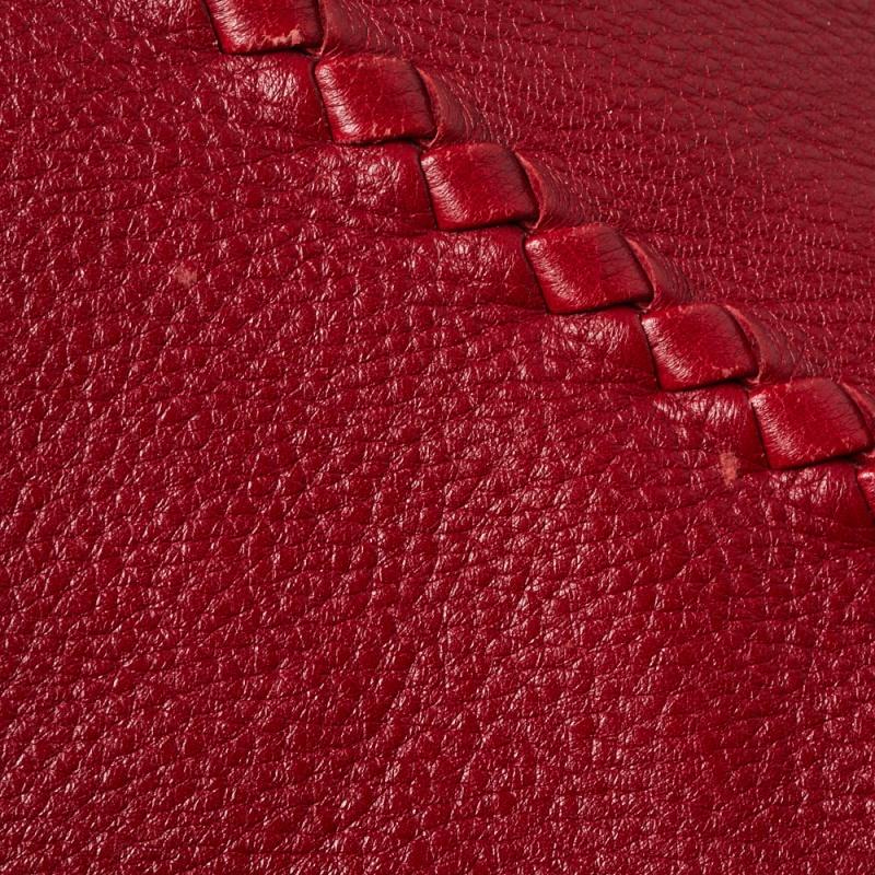 Bottega Veneta Red Cervo Leather Large Baseball Hobo 9