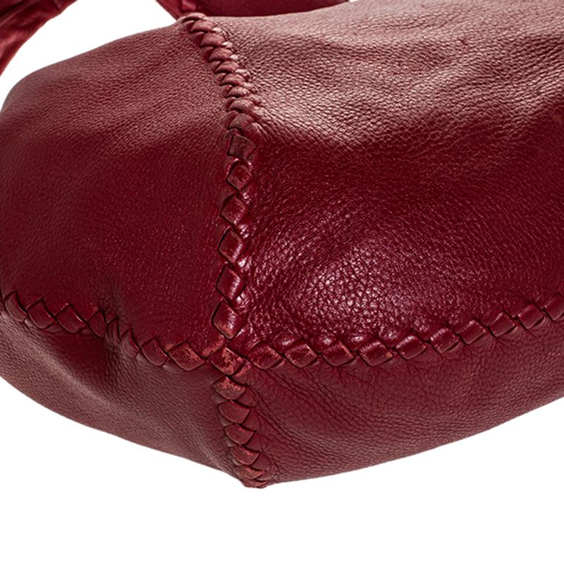 Bottega Veneta Rot Cervo Leder Großer Baseball Hobo 2