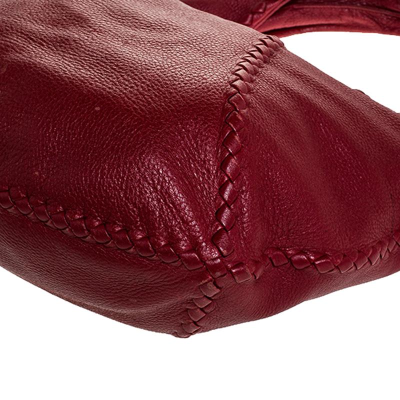 Bottega Veneta Rot Cervo Leder Großer Baseball Hobo 4