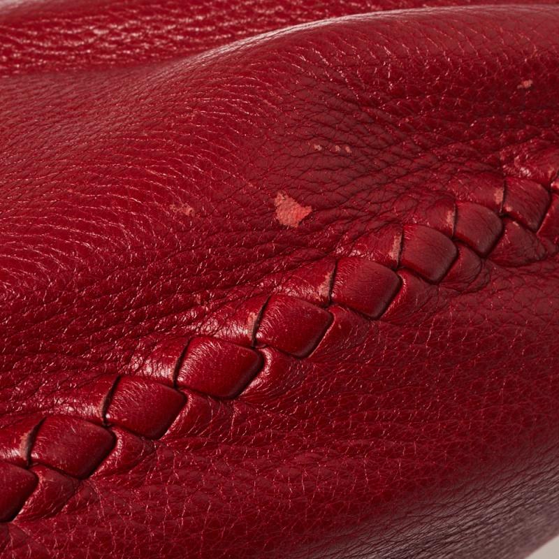 Bottega Veneta Red Cervo Leather Large Baseball Hobo 4