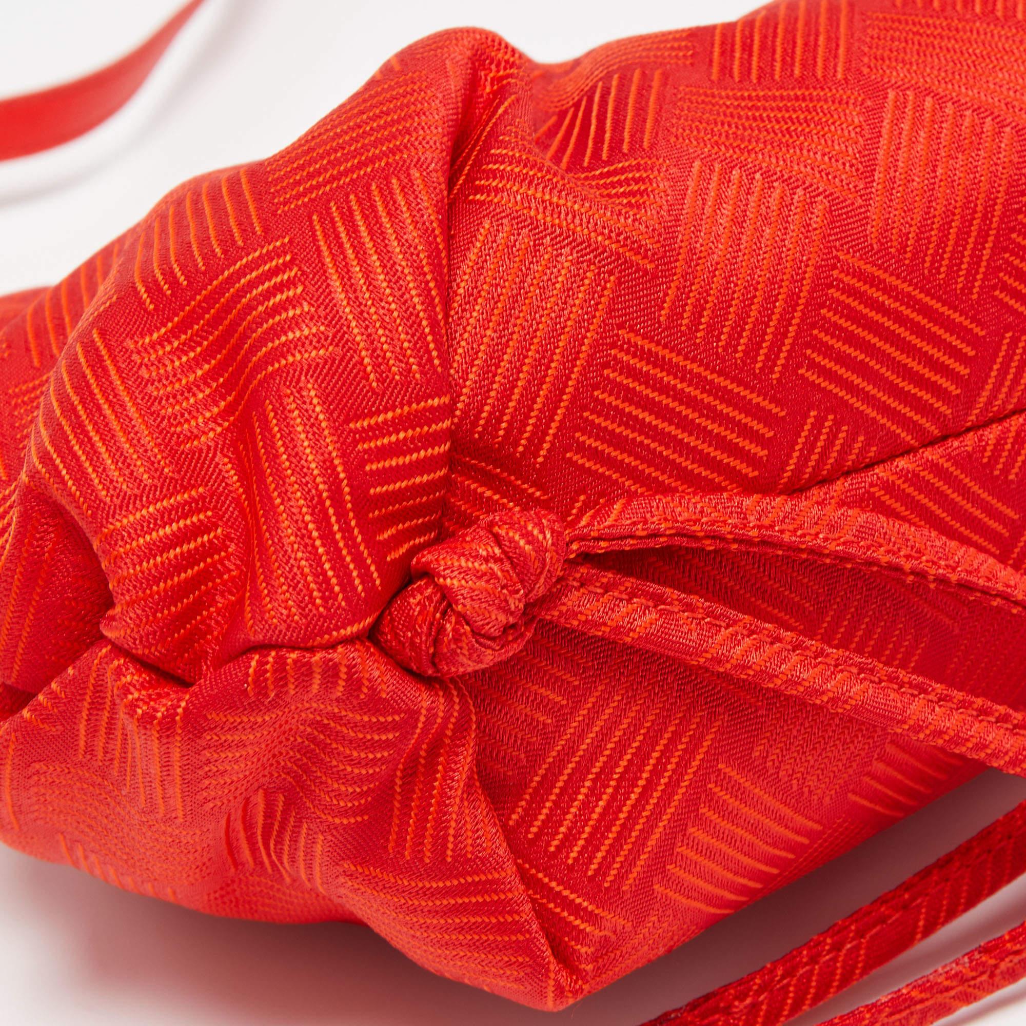 Bottega Veneta Red Increcciato Fabric The Point Triangle Crossbody Bag 1