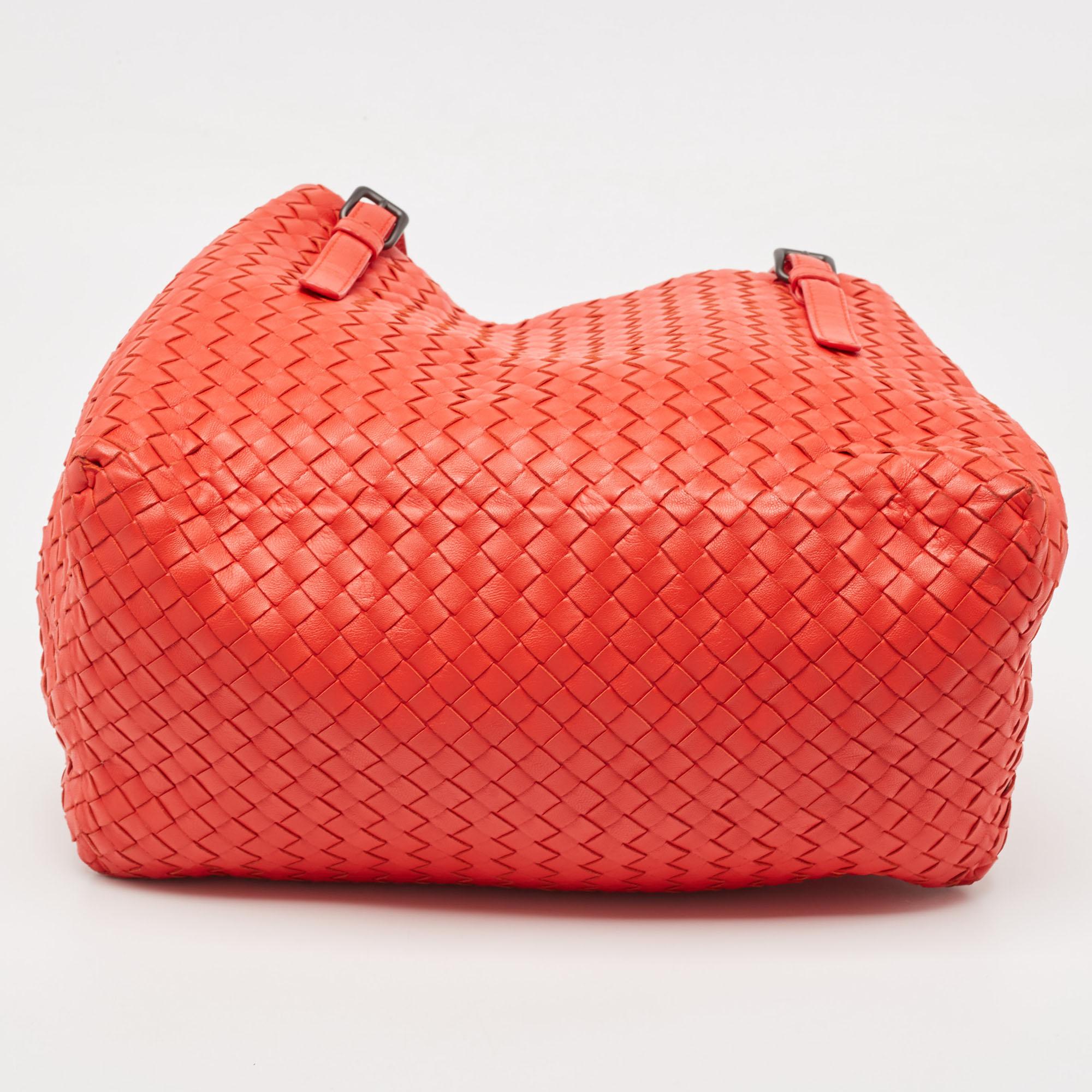 Bottega Veneta Red Intrecciato Leather Cesta Bag 1