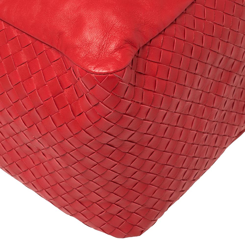 Bottega Veneta Red Intrecciato Leather Large Knot Hobo 4