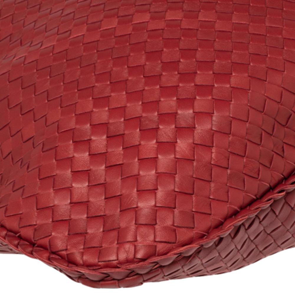 Bottega Veneta Red Intrecciato Leather Maxi Veneta Hobo 1