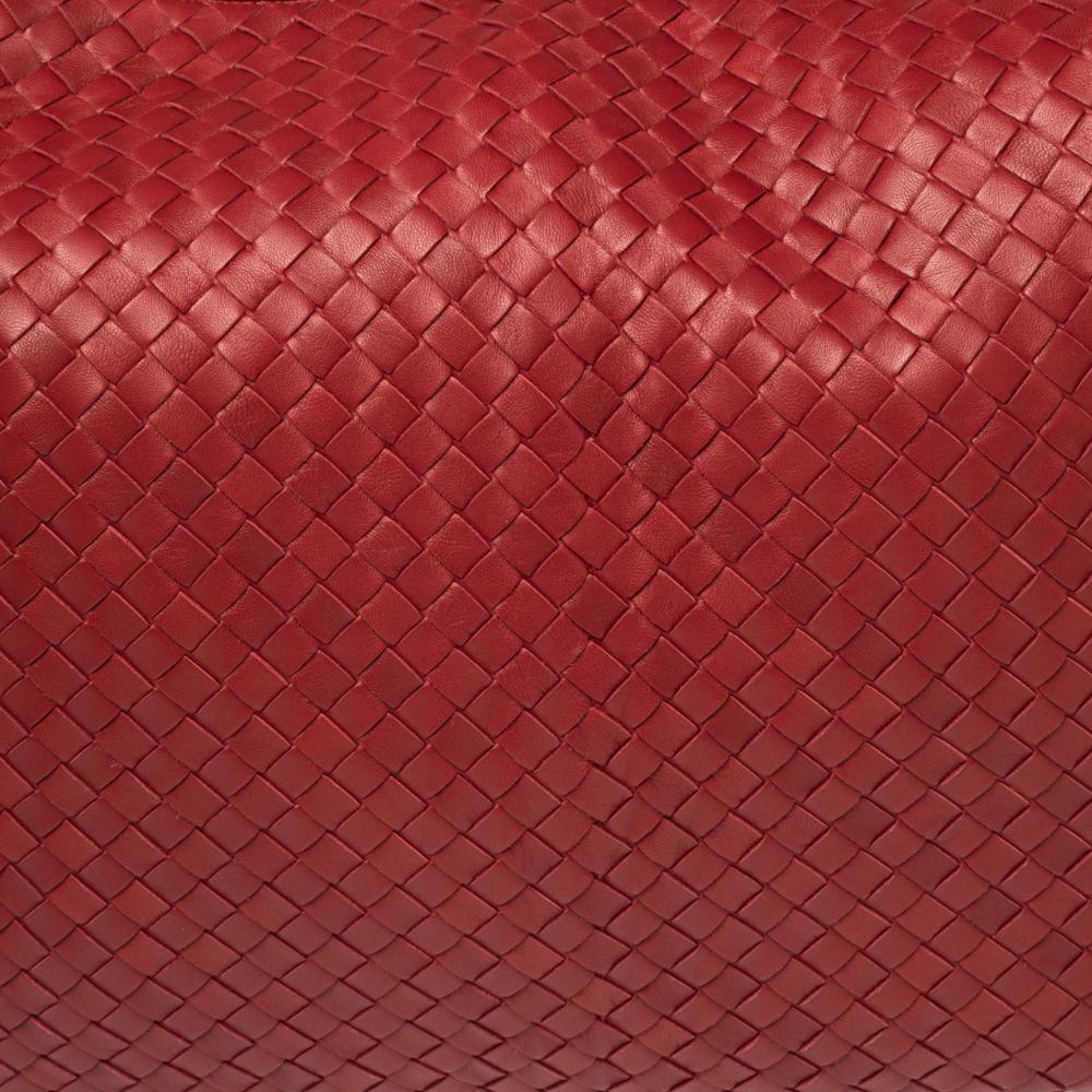 Bottega Veneta Red Intrecciato Leather Maxi Veneta Hobo 2
