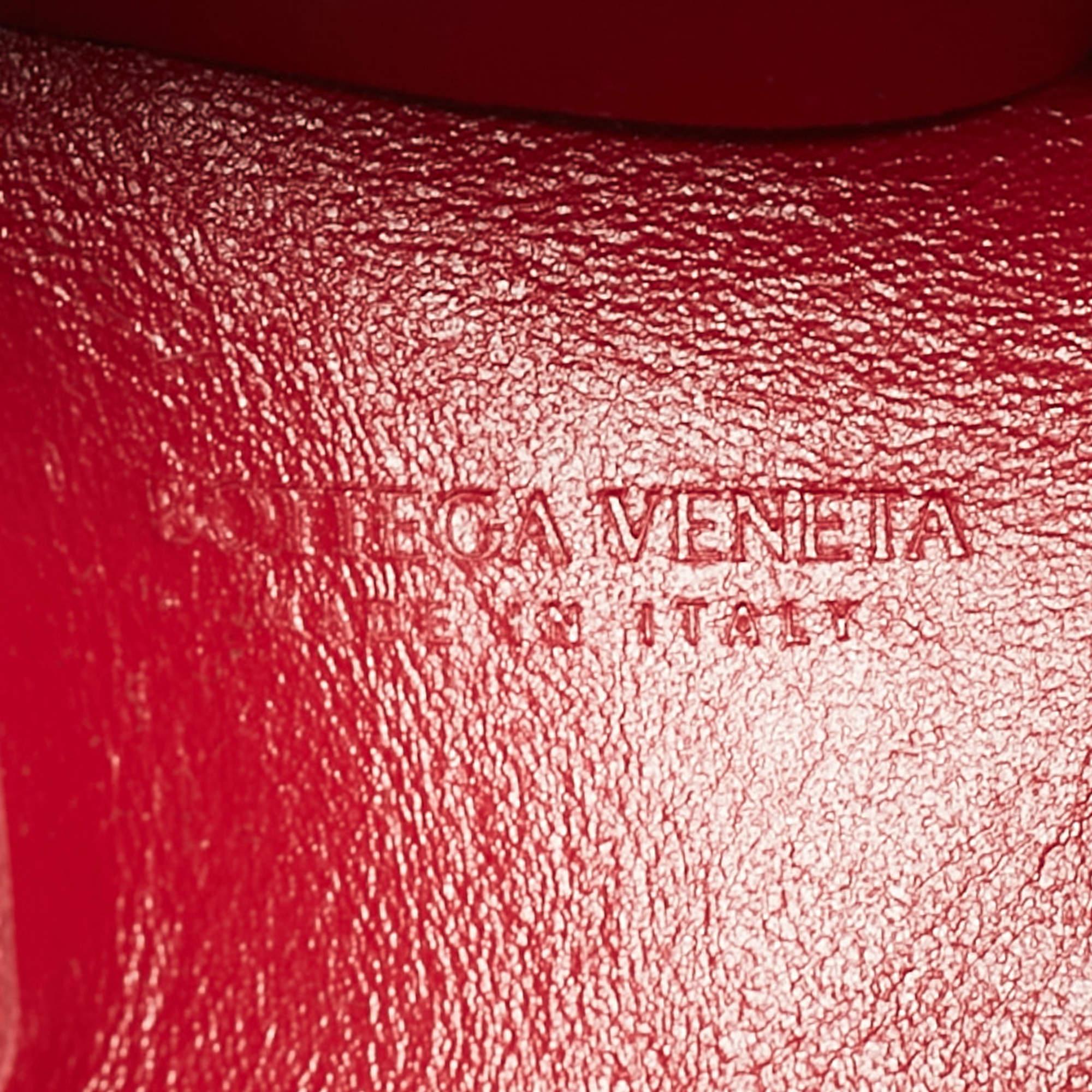 Bottega Veneta Red Intrecciato Leather Mini Cassette Bucket Bag 6