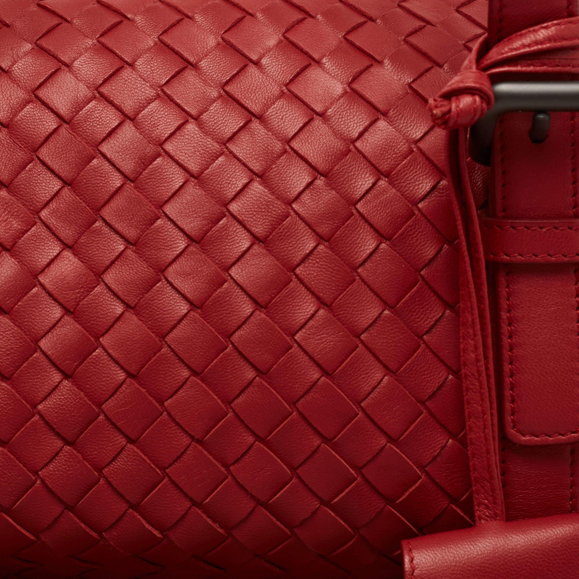 Bottega Veneta Red Intrecciato Leather Montaigne Satchel 9