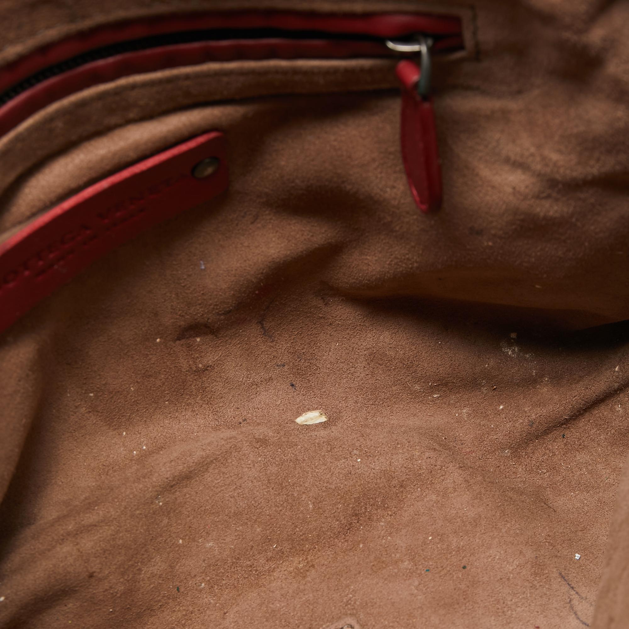 Bottega Veneta Red Intrecciato Leather Nodini Crossbody Bag 6