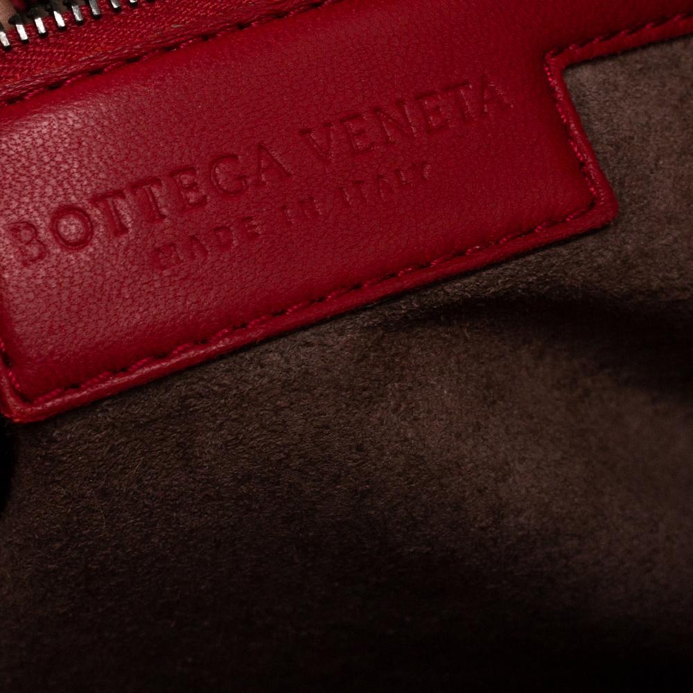 Bottega Veneta Rote Intrecciato Leder Nodini Crossbody Tasche 7
