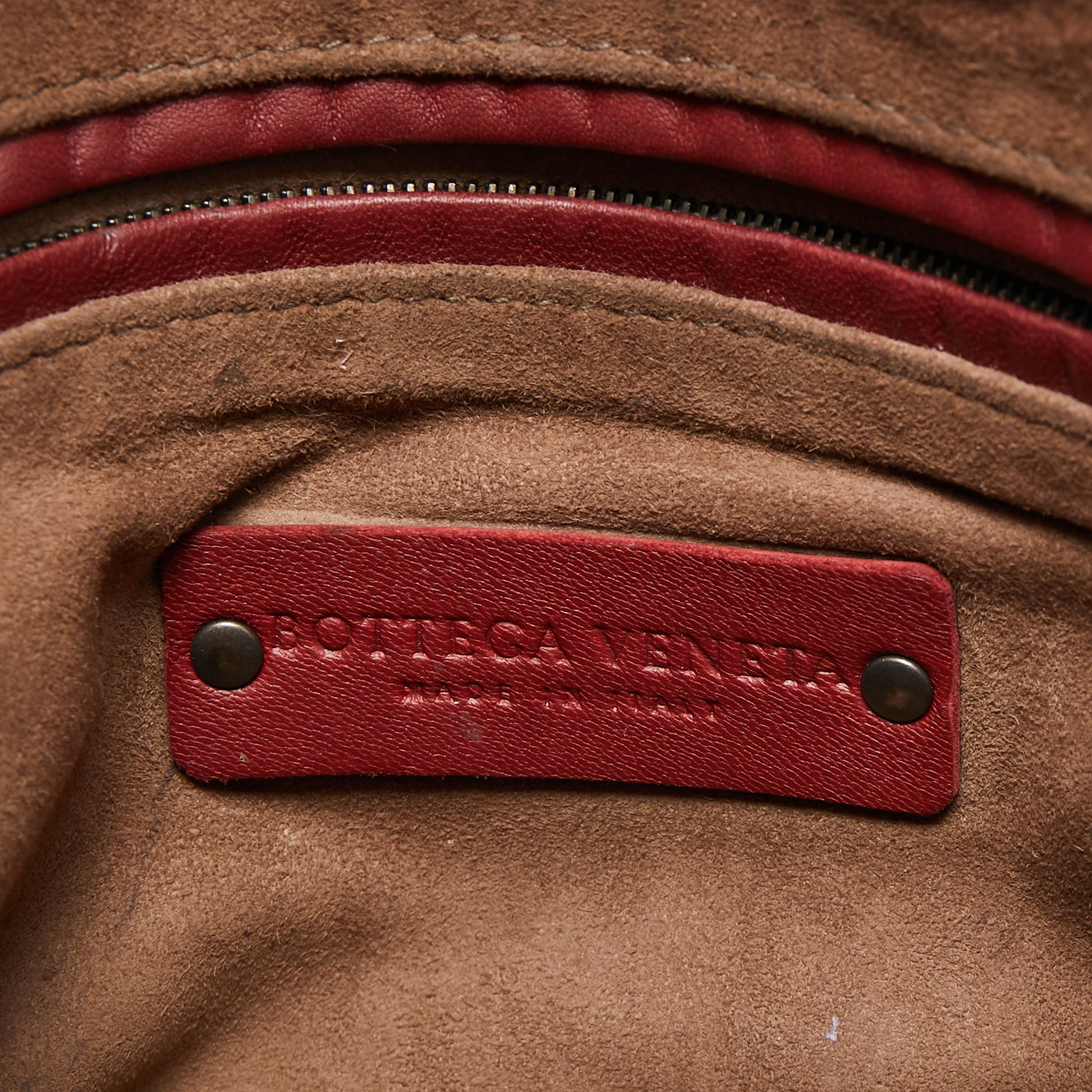 Bottega Veneta Red Intrecciato Leather Nodini Crossbody Bag 7