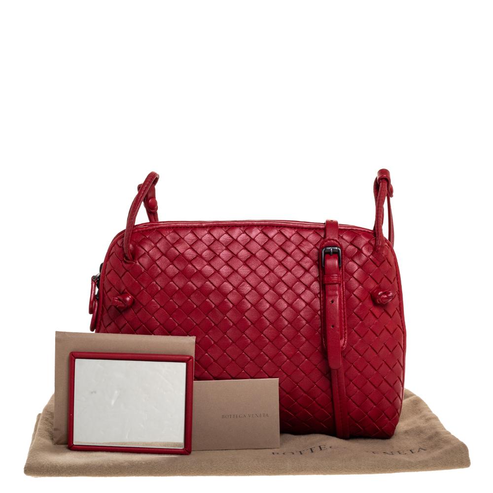Bottega Veneta Rote Intrecciato Leder Nodini Crossbody Tasche 8