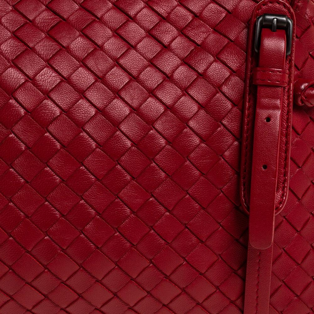 Bottega Veneta Rote Intrecciato Leder Nodini Crossbody Tasche 2