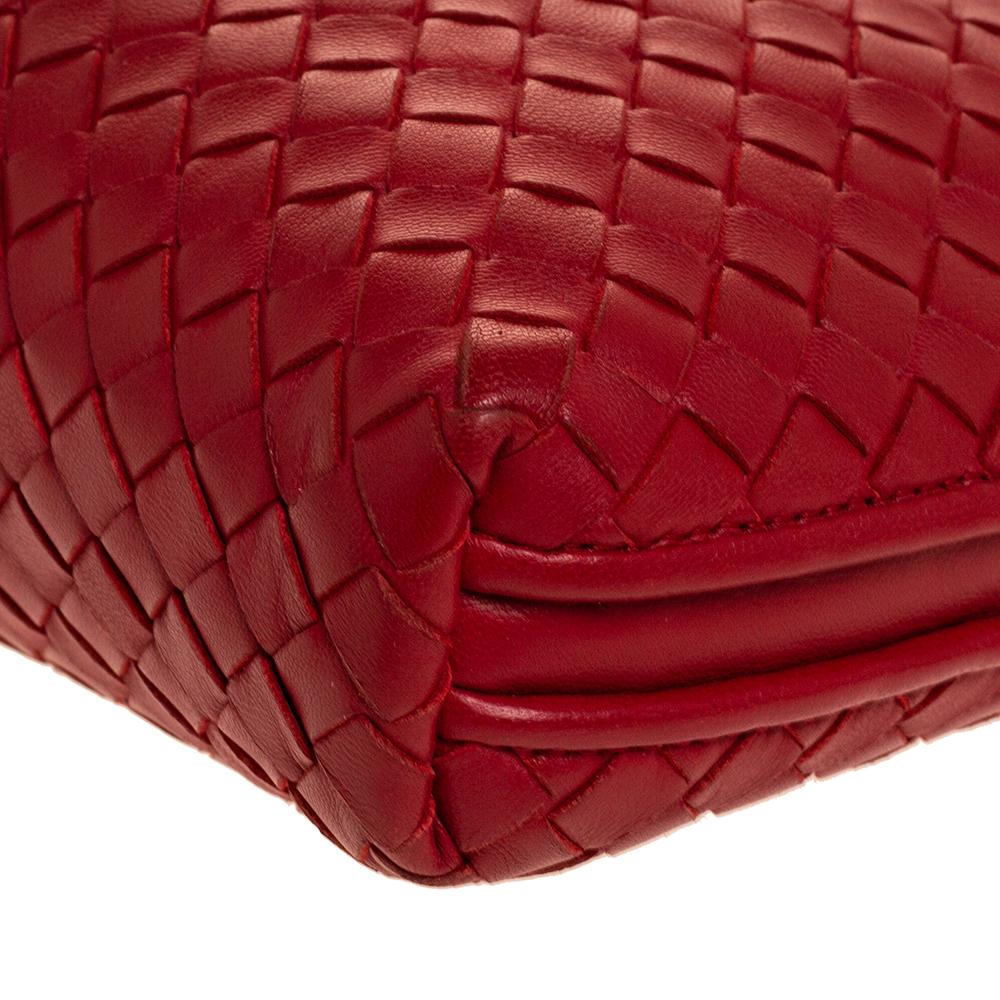 Bottega Veneta Rote Intrecciato Leder Nodini Crossbody Tasche 5