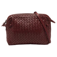 Bottega Veneta Red Intrecciato Leather Nodini Crossbody Bag