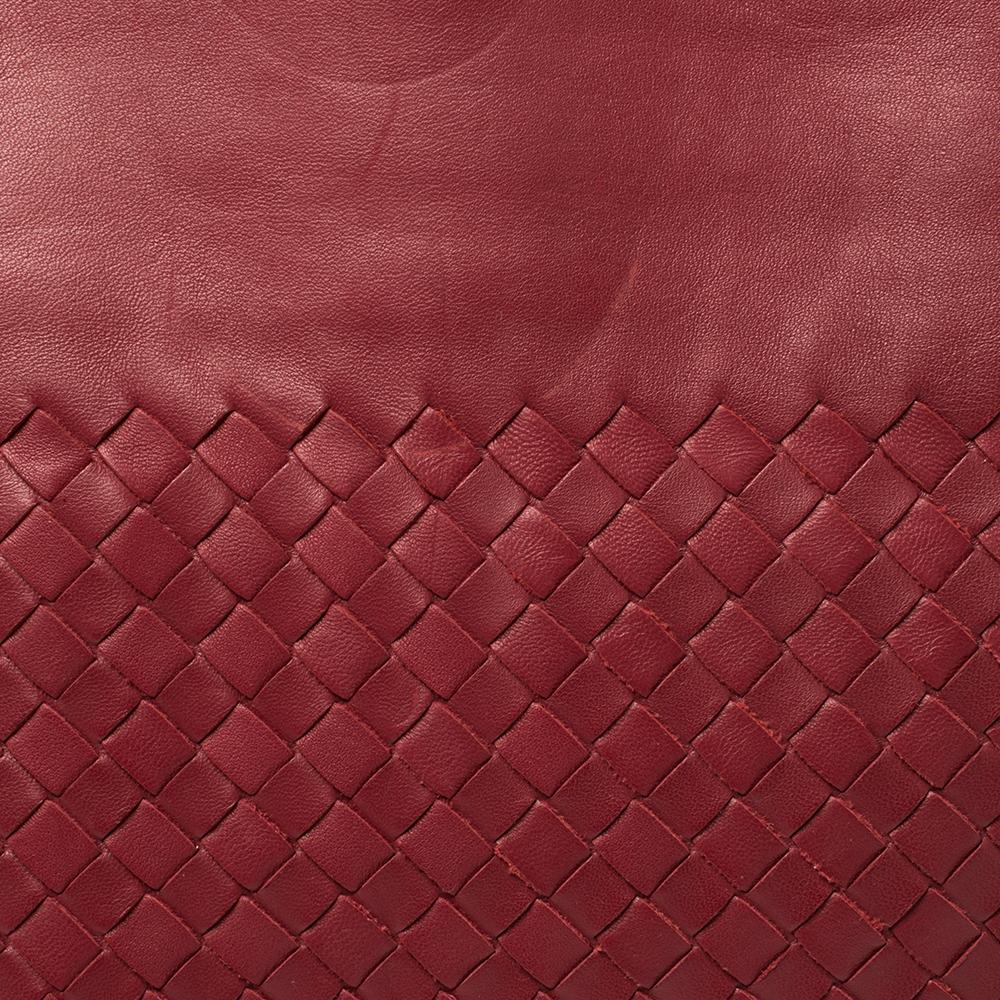 Bottega Veneta Red Intrecciato Leather Slim Tote 4