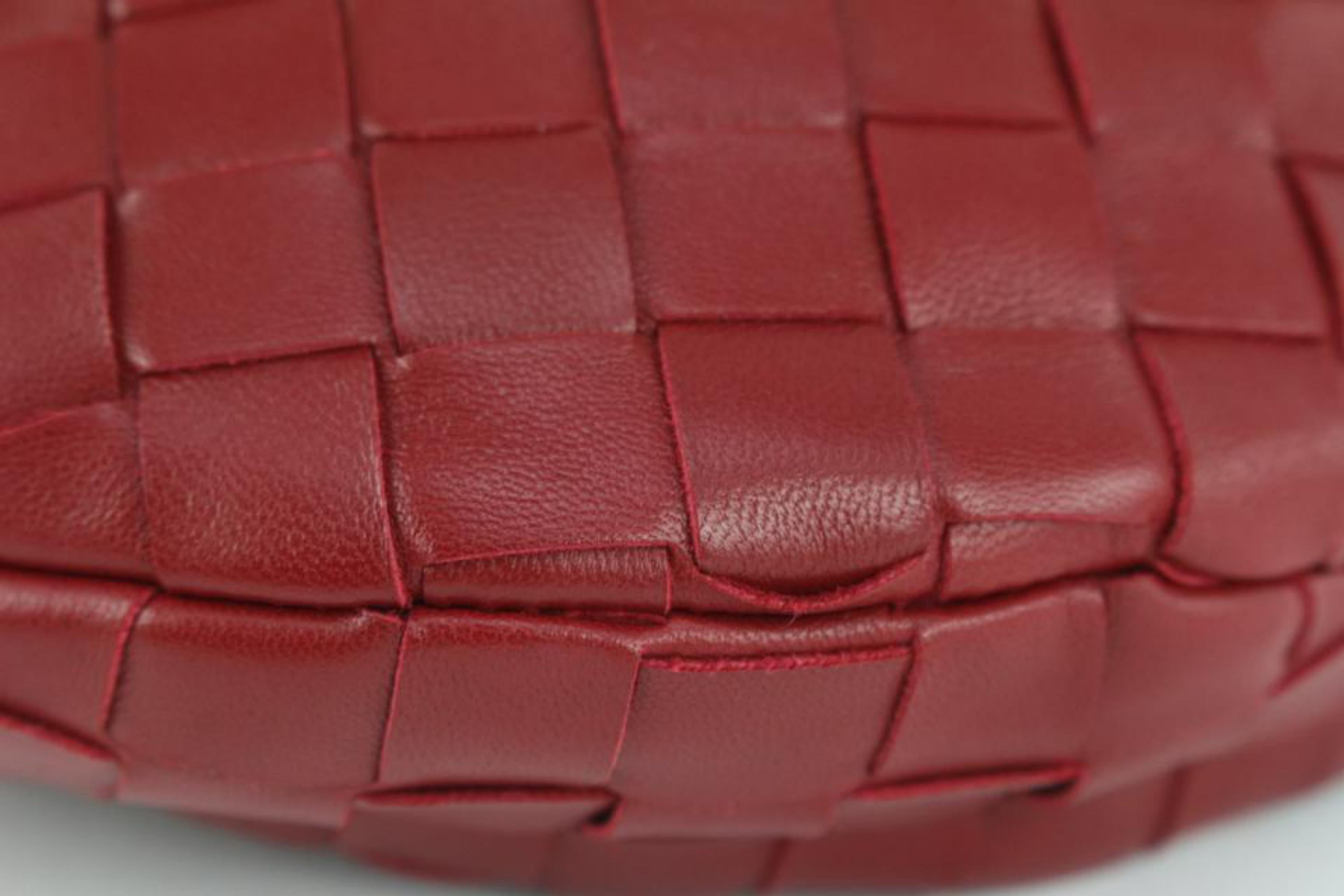 Bottega Veneta Red Intrecciato Leather The Mini Jodie Hobo Bag 1123bv36 4