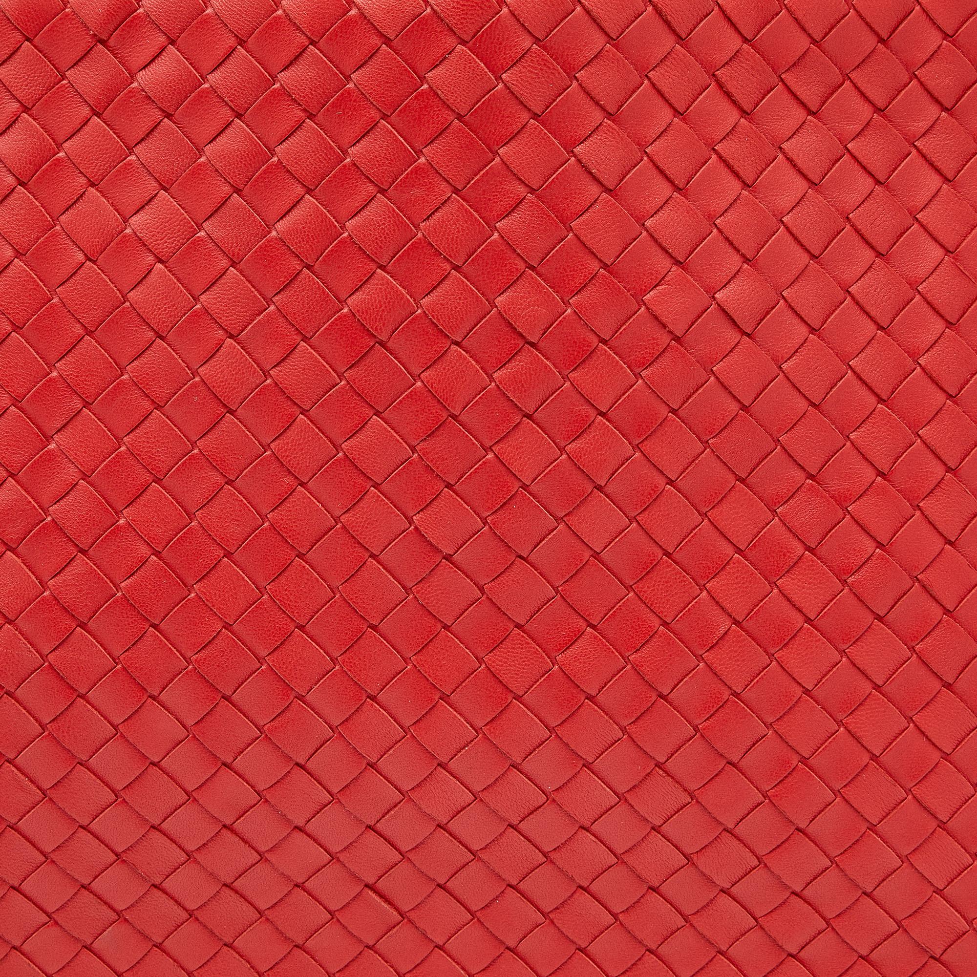 Bottega Veneta Red Intrecciato Leather Tote 3