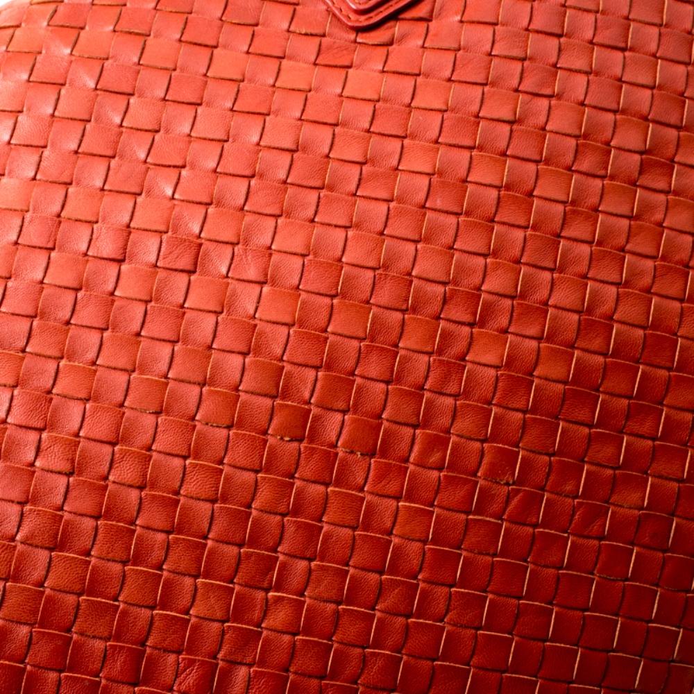 Bottega Veneta Red Intrecciato Nappa Leather Convertible Tote 4