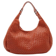Bottega Veneta Red Intrecciato Woven Leather Campana Bag Medium