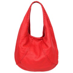 BOTTEGA VENETA red leather CERVO Hobo Shoulder Bag