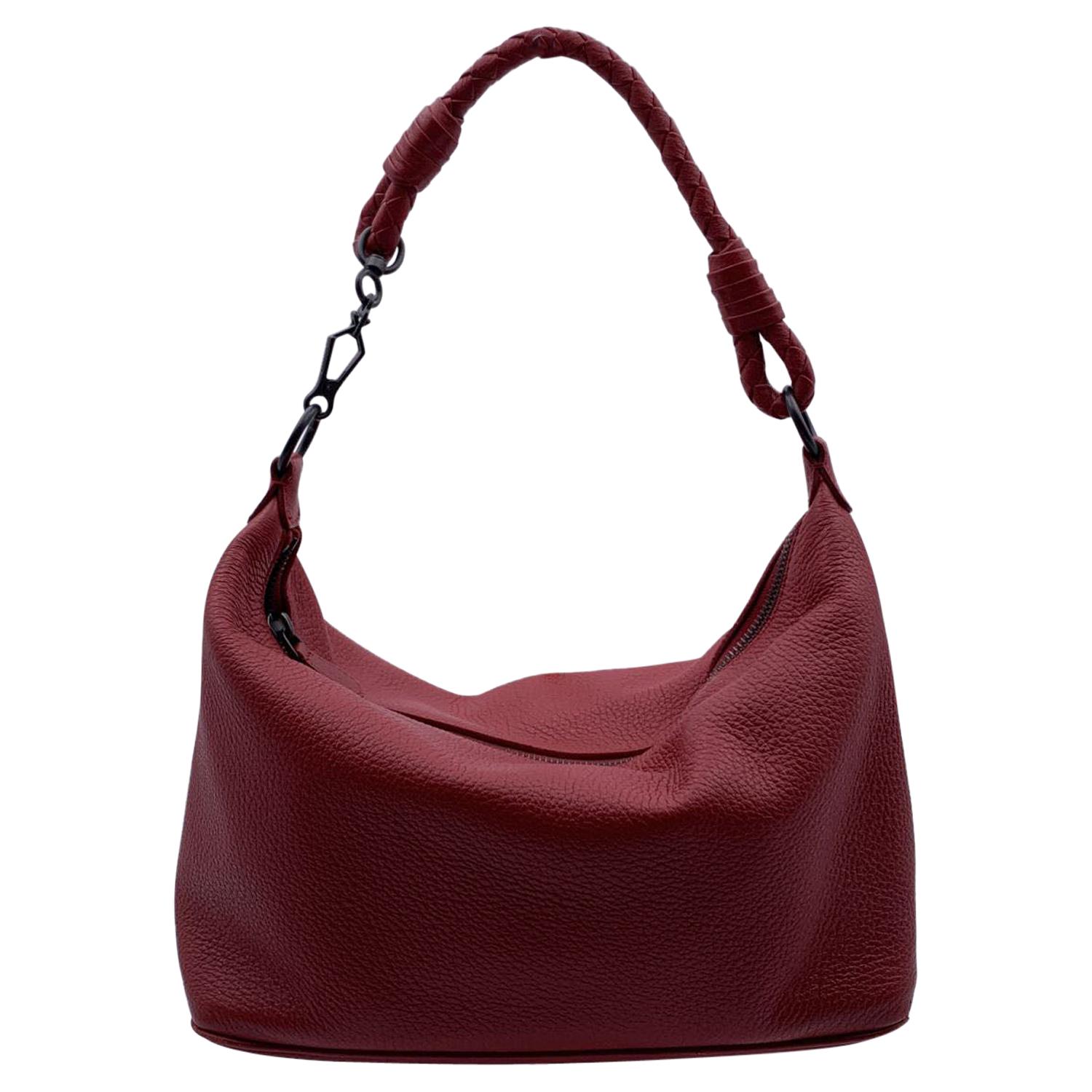 Bottega Veneta Red Leather Hobo Shoulder Bag Tote