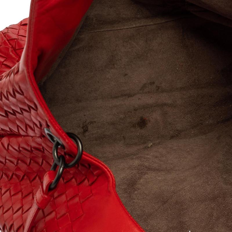 Bottega Veneta Red Leather Intrecciato Campana Hobo 5