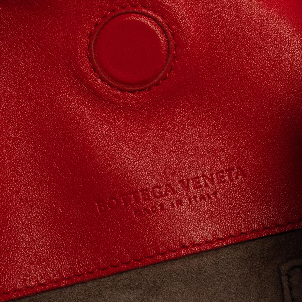 Bottega Veneta Red Leather Intrecciato Campana Hobo 3