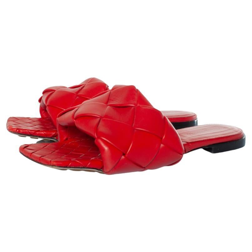Bottega Veneta, Red leather Lido sandals