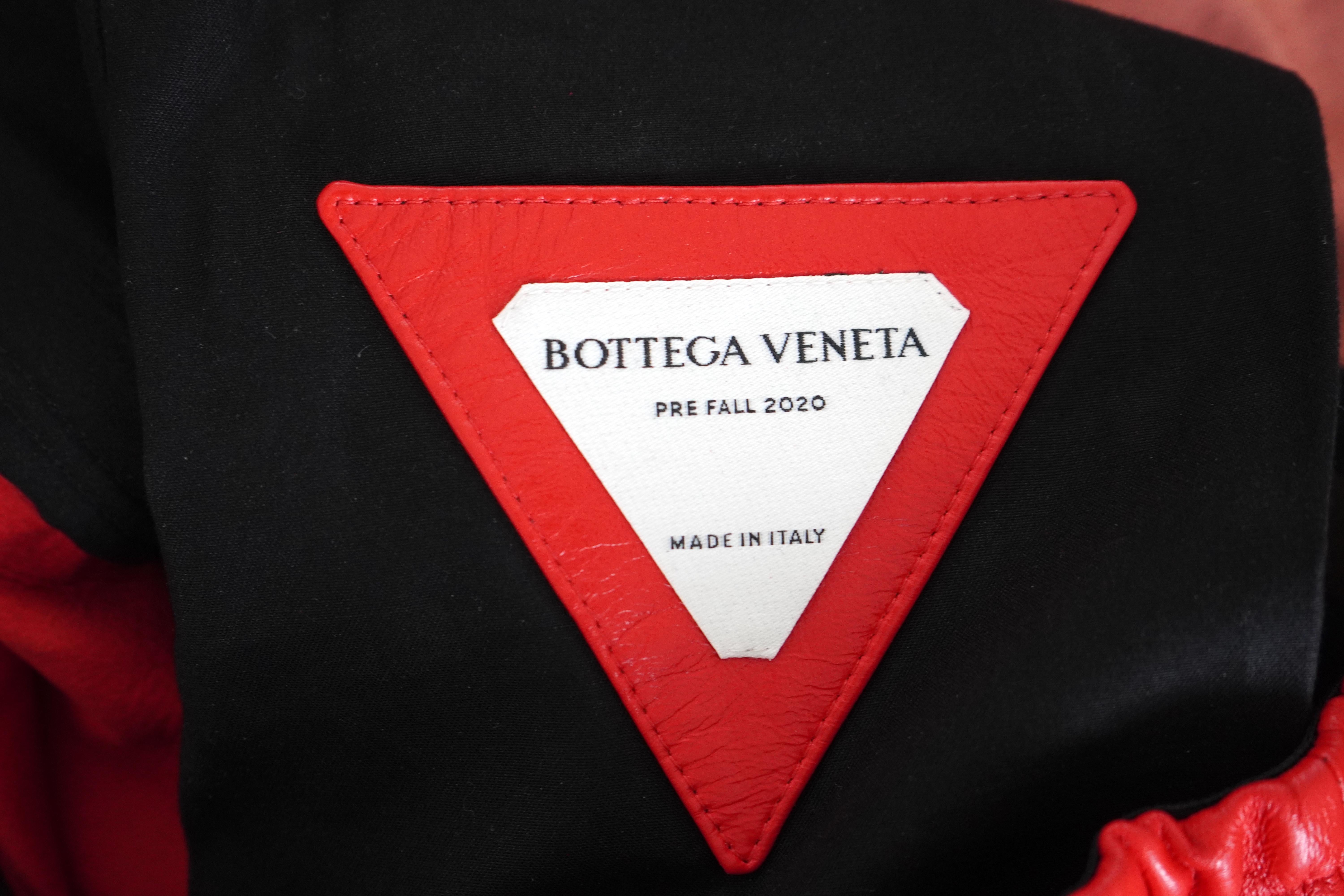 Women's Bottega Veneta Red Leather Pants, Size S For Sale
